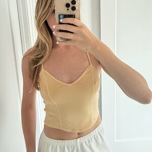 Yellow Racerback/Crossback Spaghetti Strap Tank Top